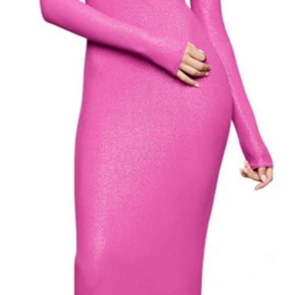 [Sold out] Skims Soft Lounge Crewneck Maxi Long Sleeve Dress - Picture 1 of 5